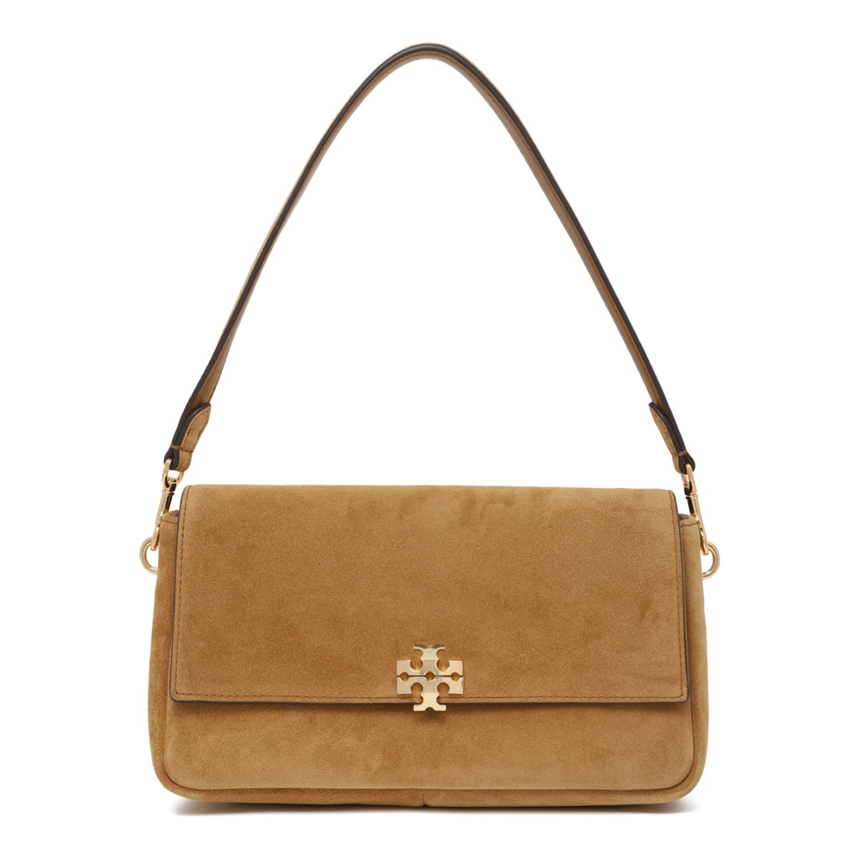 Tory Burch Camel Suede Shoulder Bag.