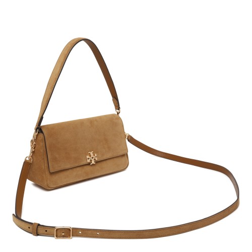Tory Burch Camel Suede Shoulder Bag.