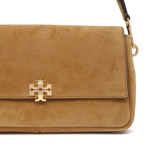 Tory Burch Camel Suede Shoulder Bag.