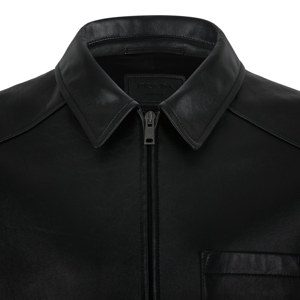 Prada Black Leather Jacket.