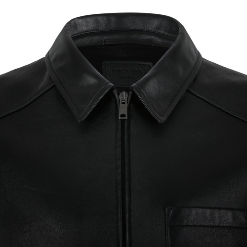 Prada Black Leather Jacket.