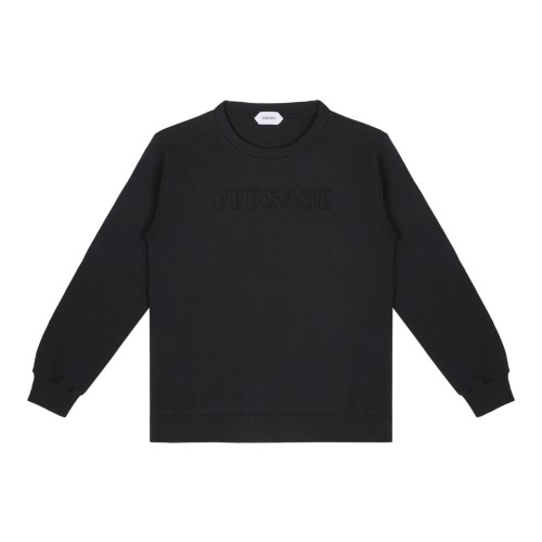 Versace Kids Black Tonal Logo Sweatshirt.