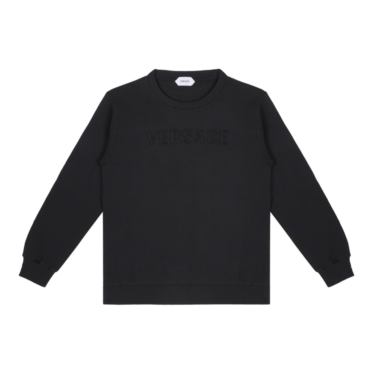 Versace Kids Black Tonal Logo Sweatshirt.