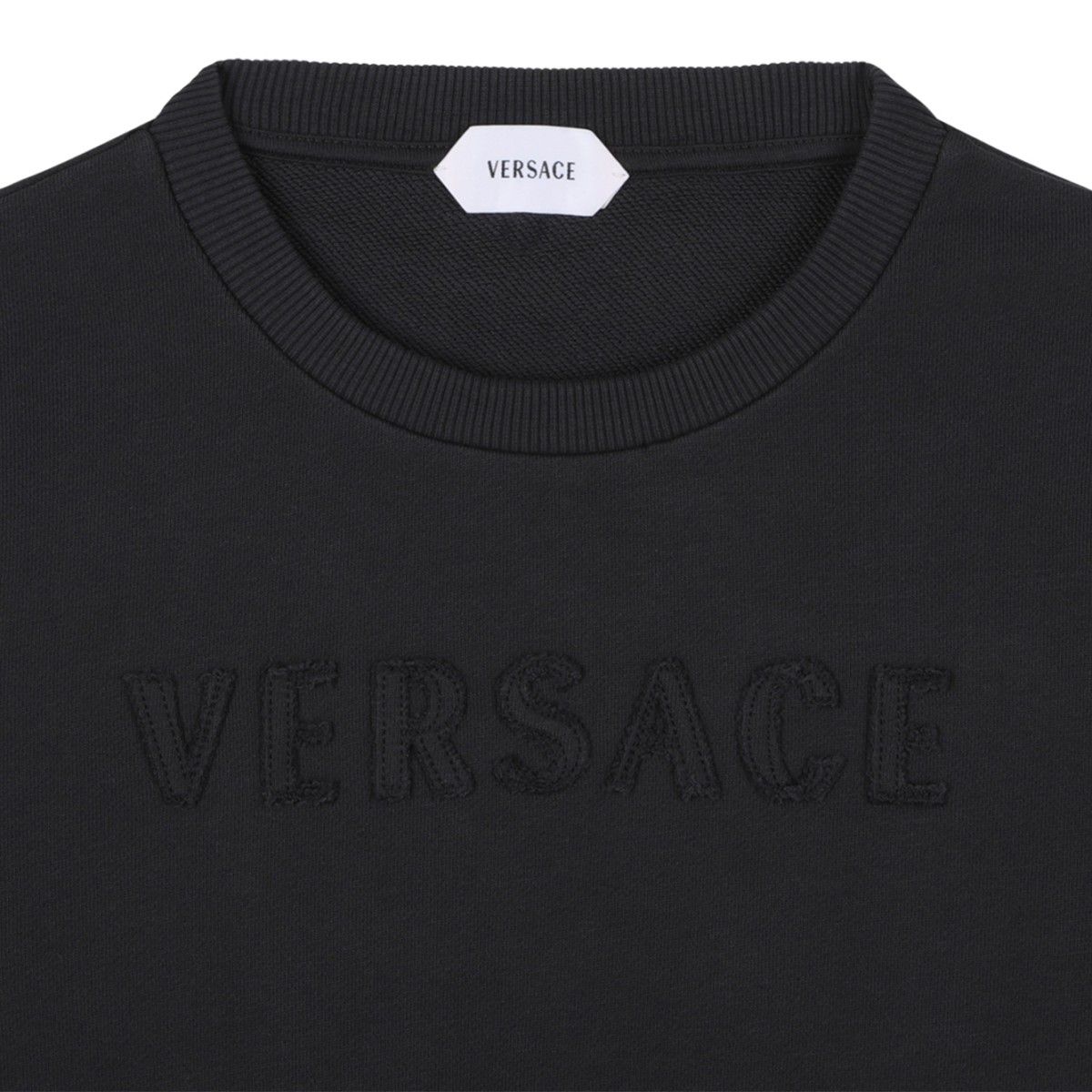 Versace Kids Black Tonal Logo Sweatshirt.