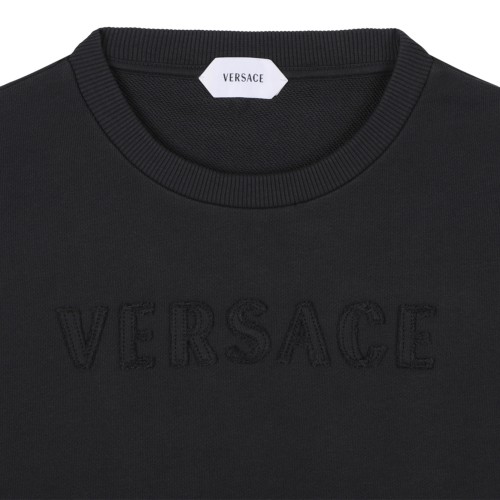 Versace Kids Black Tonal Logo Sweatshirt.