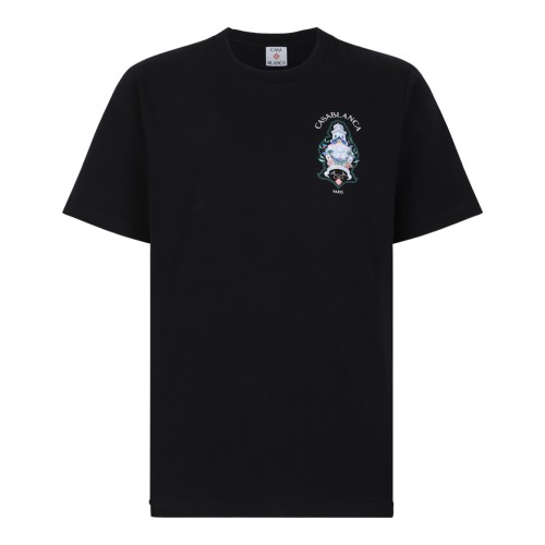 Casablanca Black Cotton Graphic T-Shirt.