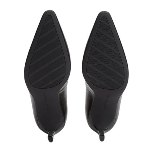 Tommy Hilfiger Black Leather Pointed-Toe Pumps. 2