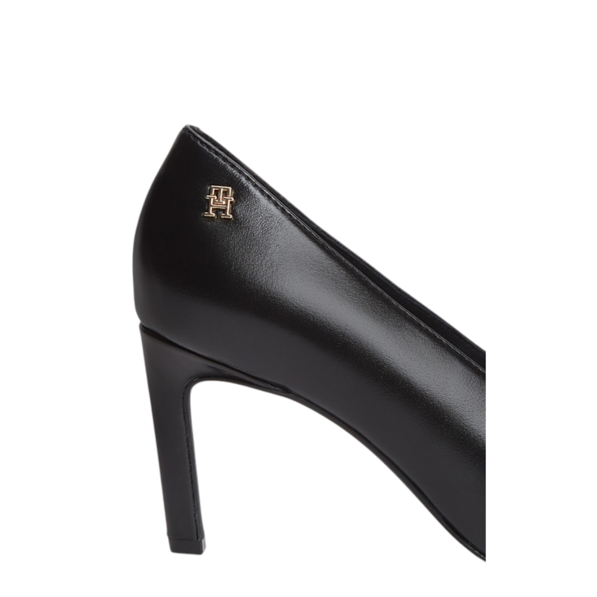 Tommy Hilfiger Black Leather Pointed-Toe Pumps.