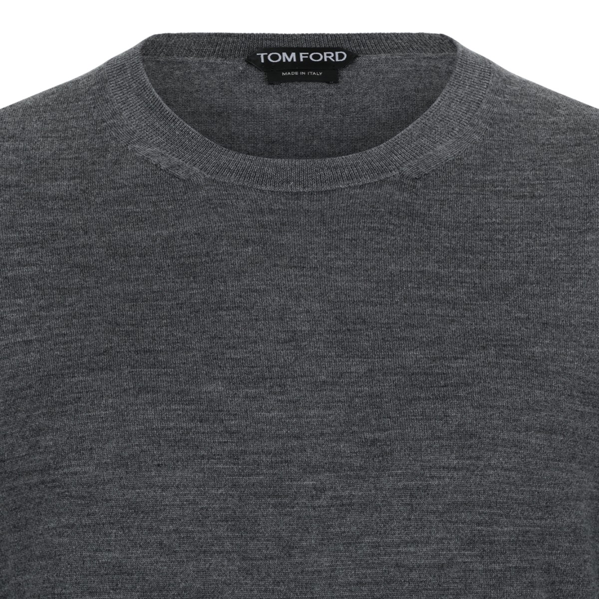 Tom Ford Grey Merino Wool Crewneck Sweater.