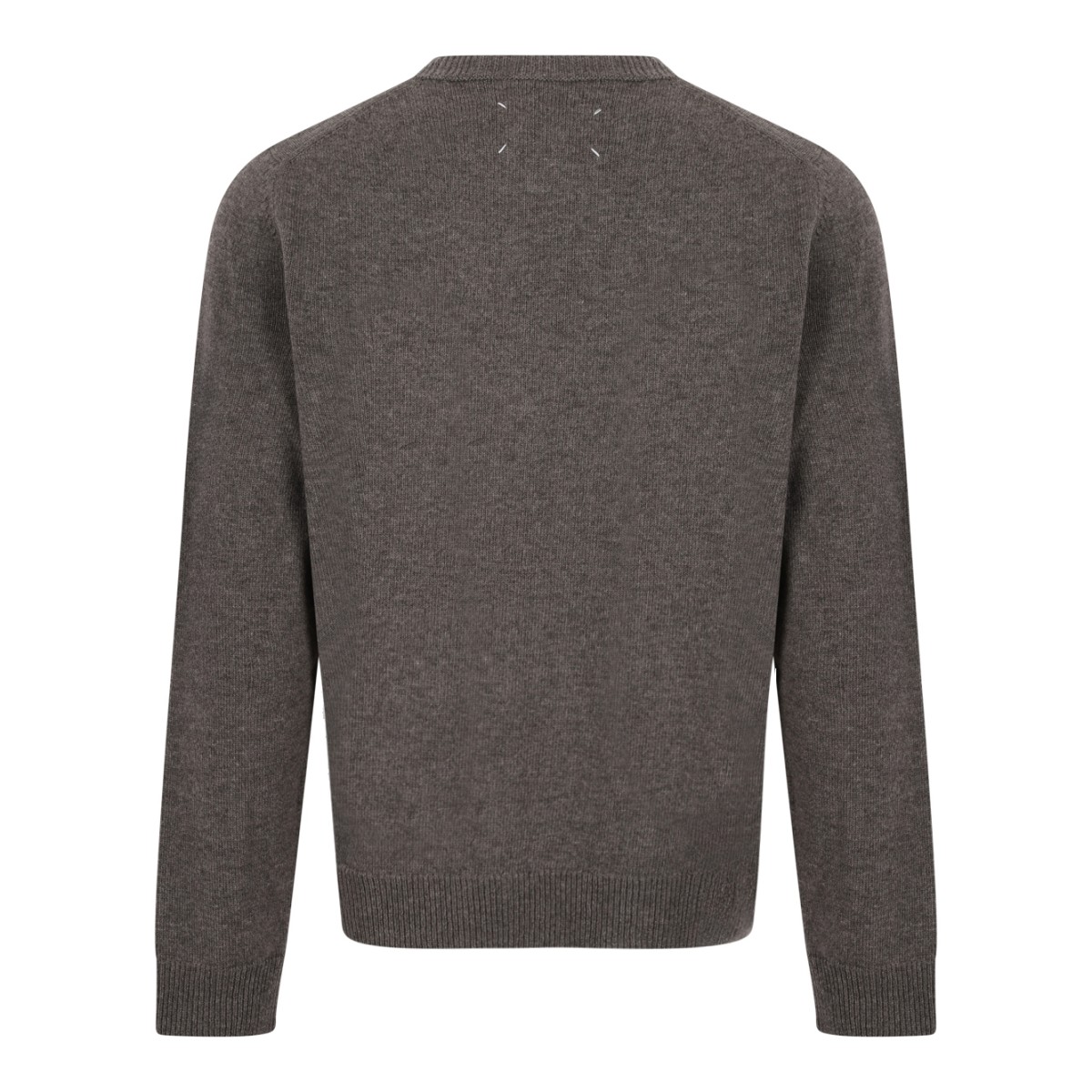 Maison Margiela Grey Wool V-Neck Sweater.