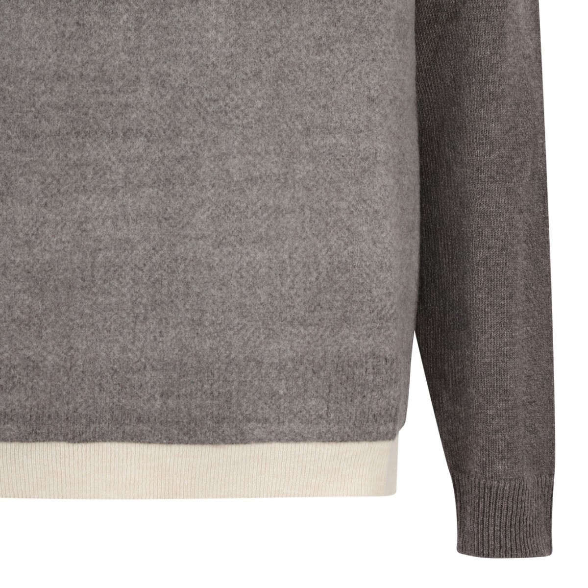 Maison Margiela Grey Wool V-Neck Sweater.