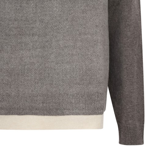 Maison Margiela Grey Wool V-Neck Sweater.