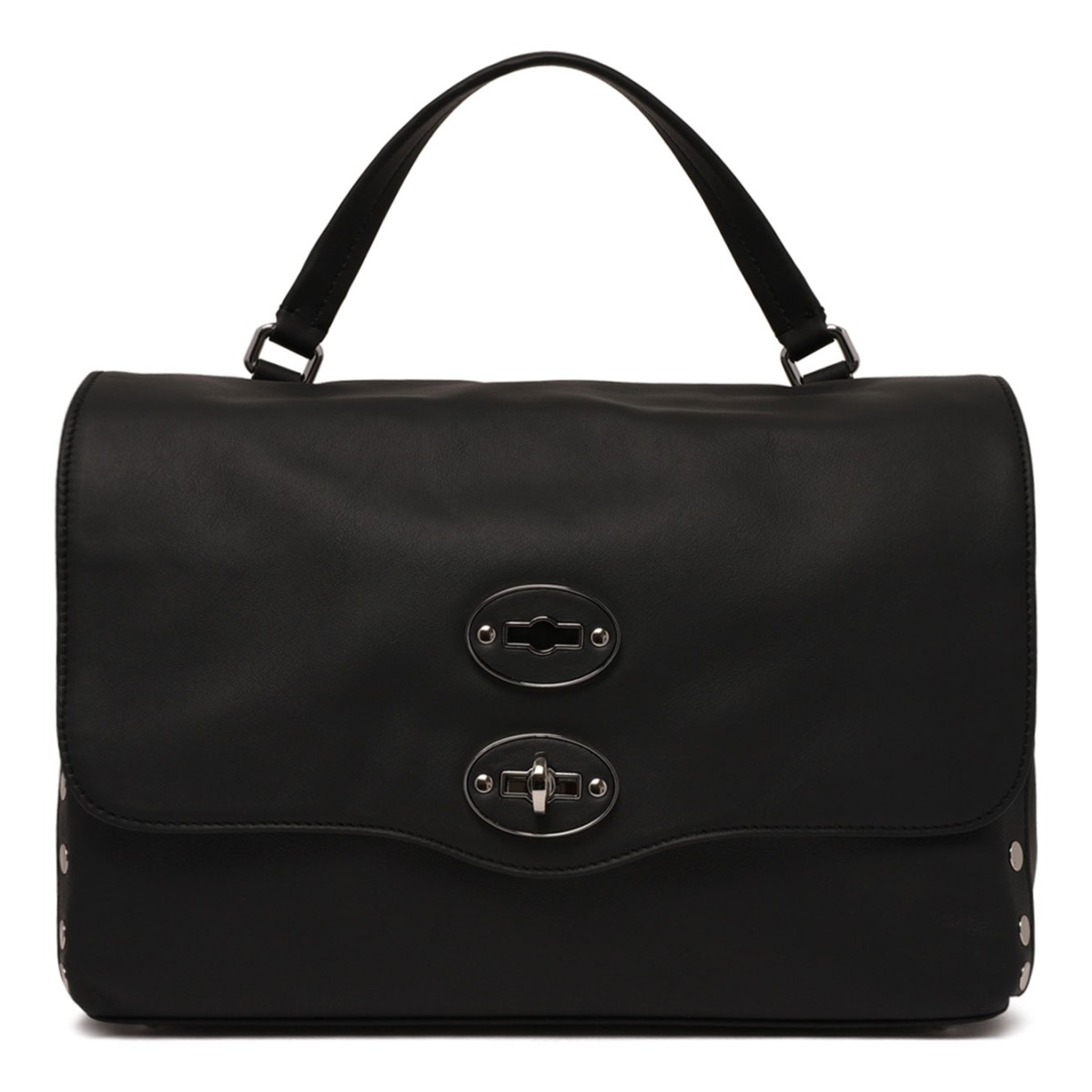 Zanellato Black Leather Postina S Bag.
