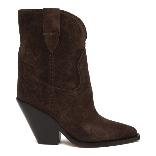 Isabel Marant Brown Suede Western Ankle Boots.