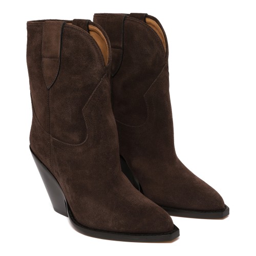 Isabel Marant Brown Suede Western Ankle Boots. 2