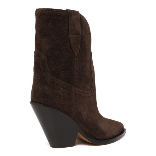 Isabel Marant Brown Suede Western Ankle Boots.