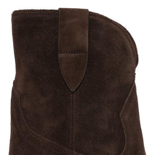 Isabel Marant Brown Suede Western Ankle Boots.