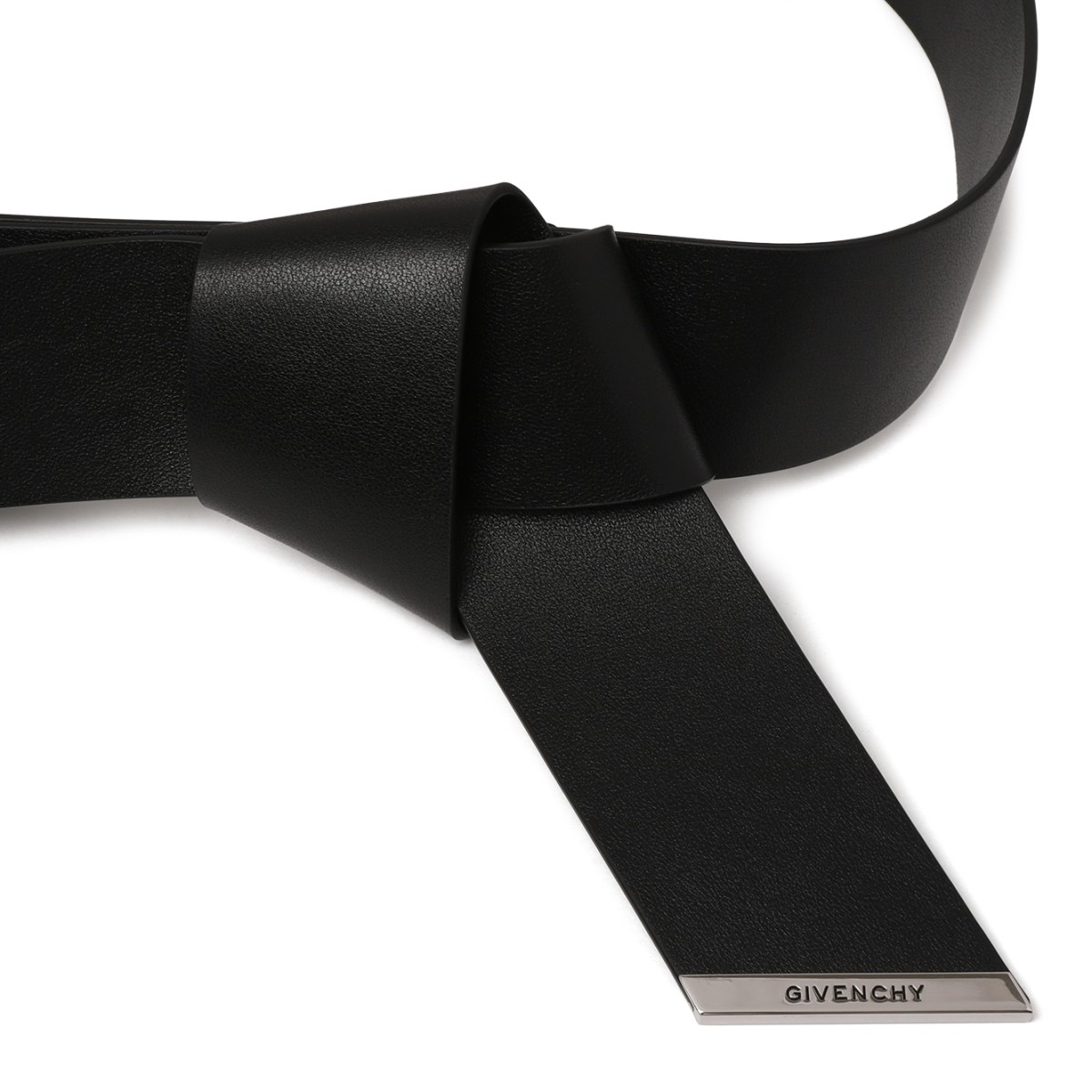 Givenchy Black Leather Wrap Belt.