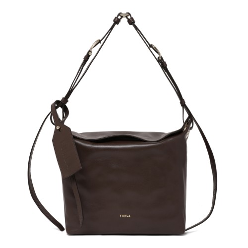 Furla Brown Leather Shoulder Bag.