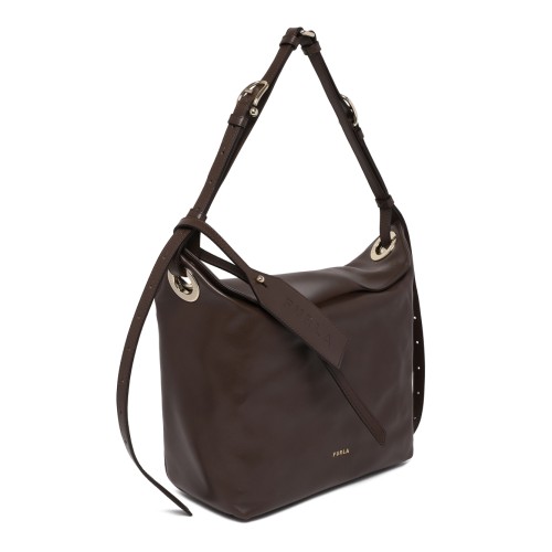 Furla Brown Leather Shoulder Bag.