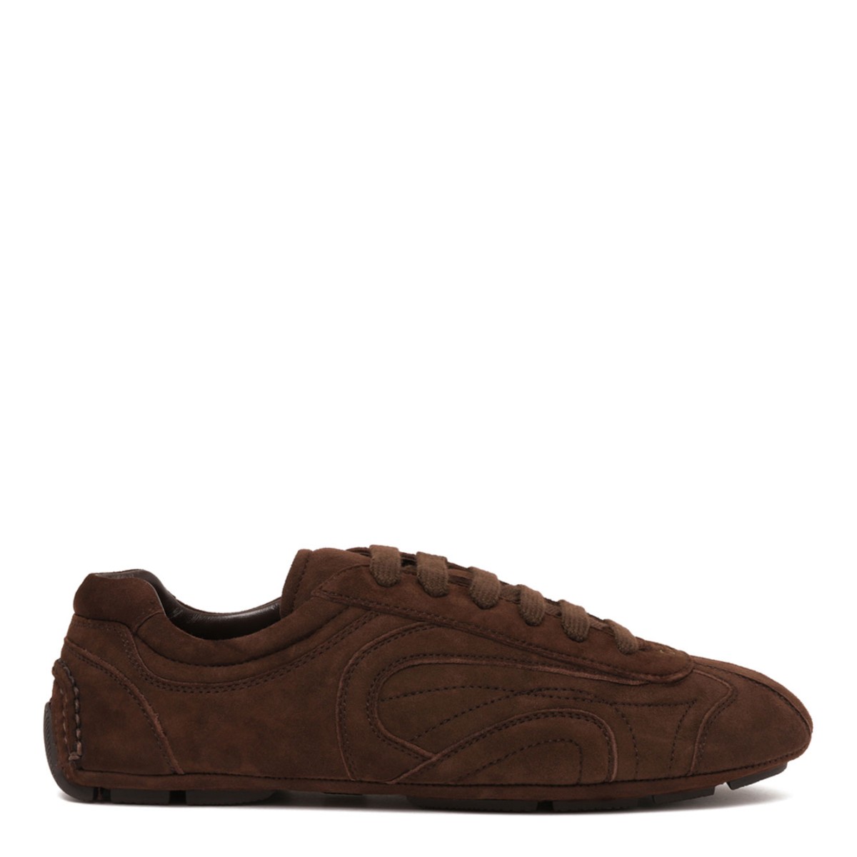 Prada Brown Montecarlo Re-Edition 2005 Suede Sneakers.