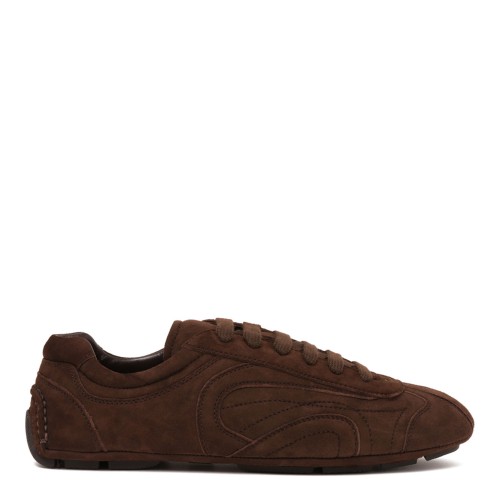Prada Brown Montecarlo Re-Edition 2005 Suede Sneakers.