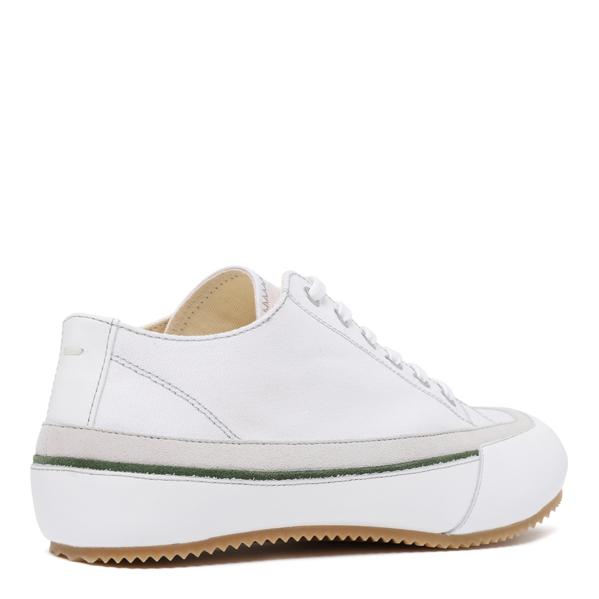 Maison Margiela White Leather Low-Top Sneakers.