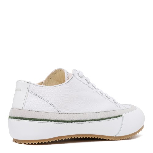 Maison Margiela White Leather Low-Top Sneakers.