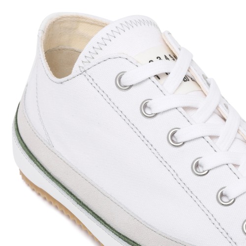 Maison Margiela White Leather Low-Top Sneakers.