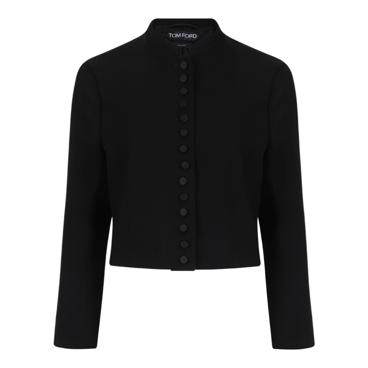 Tom Ford Black Cropped Buttoned Jacket.