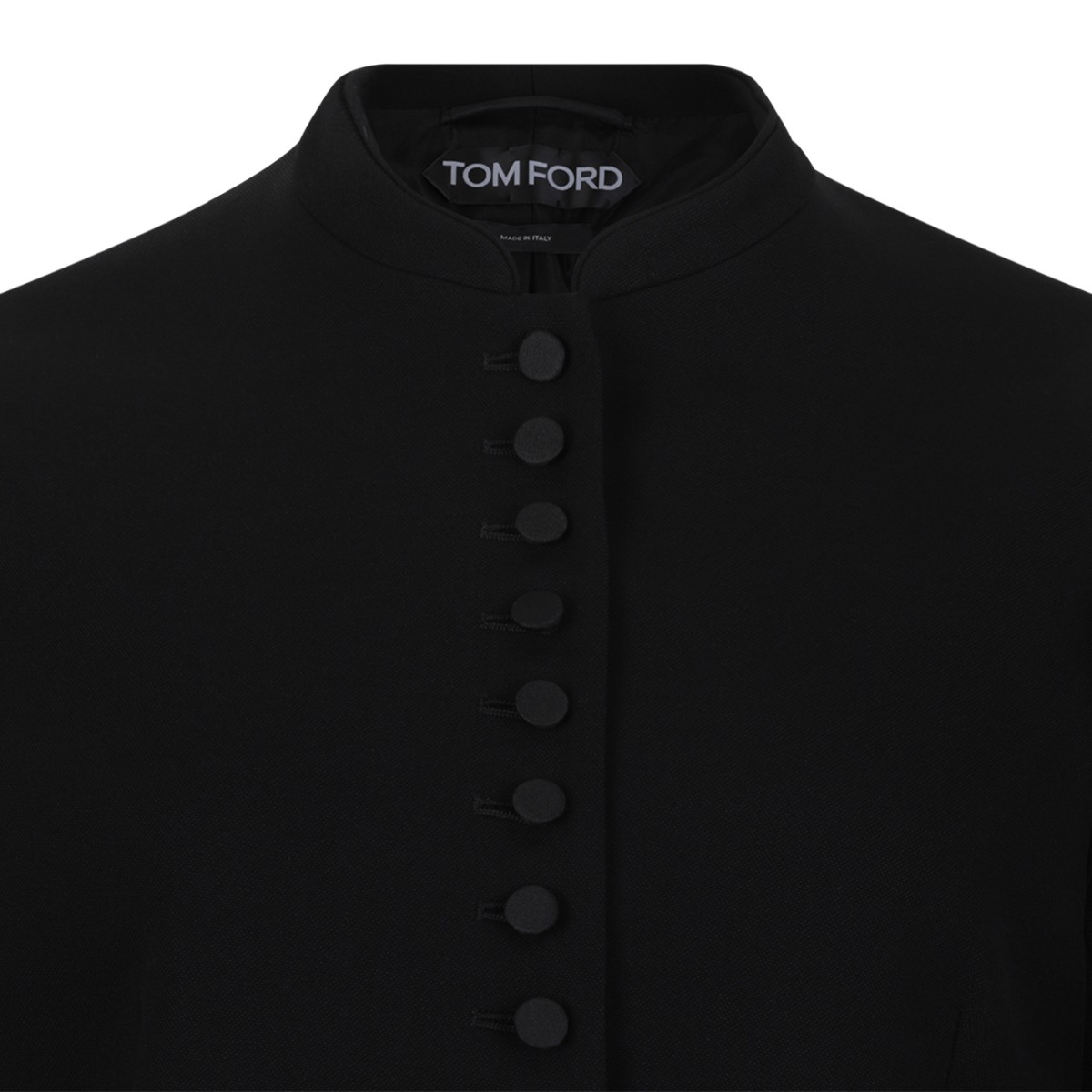 Tom Ford Black Cropped Buttoned Jacket.