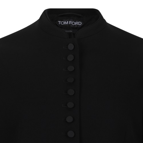 Tom Ford Black Cropped Buttoned Jacket.