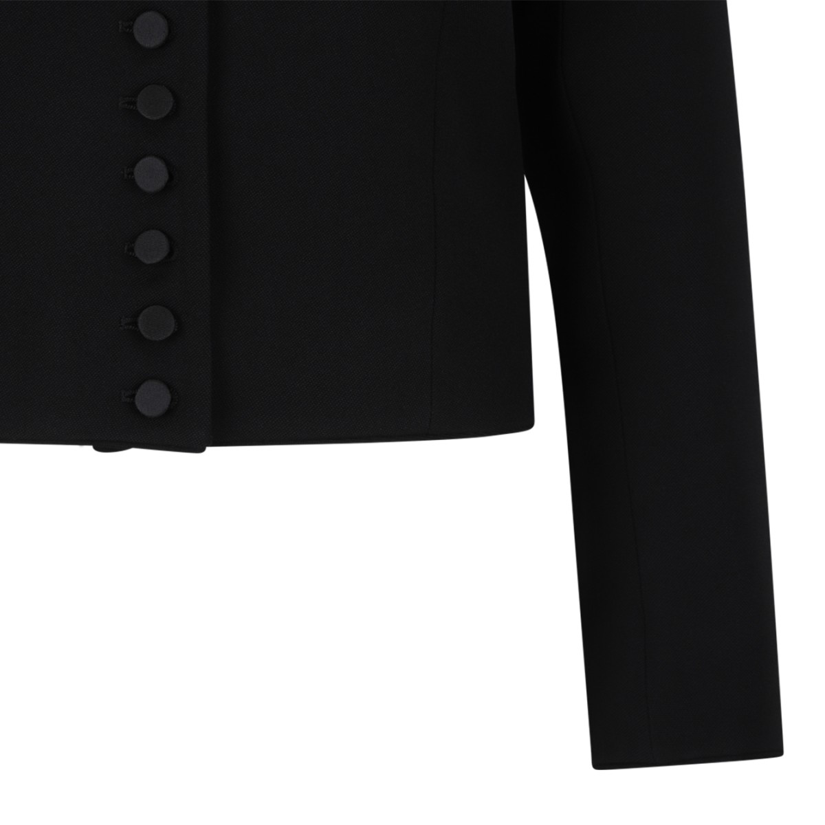 Tom Ford Black Cropped Buttoned Jacket.