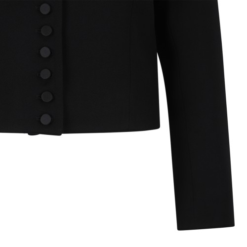 Tom Ford Black Cropped Buttoned Jacket.