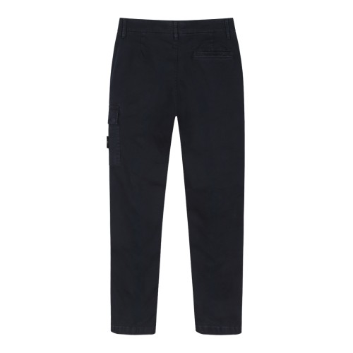 Stone Island Black Cargo Cotton Trousers. 2