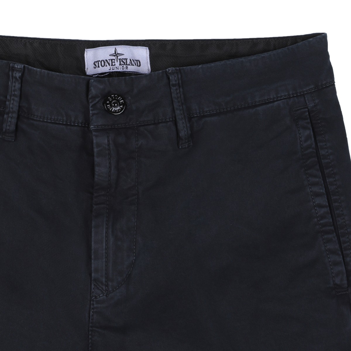 Stone Island Black Cargo Cotton Trousers.