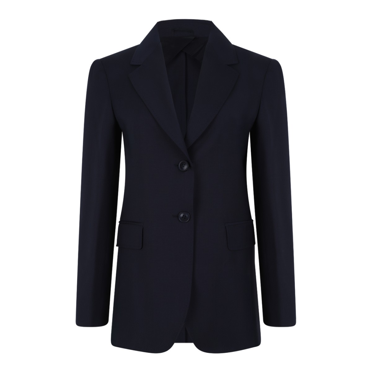Max Mara Navy Tailored Wool Blazer.
