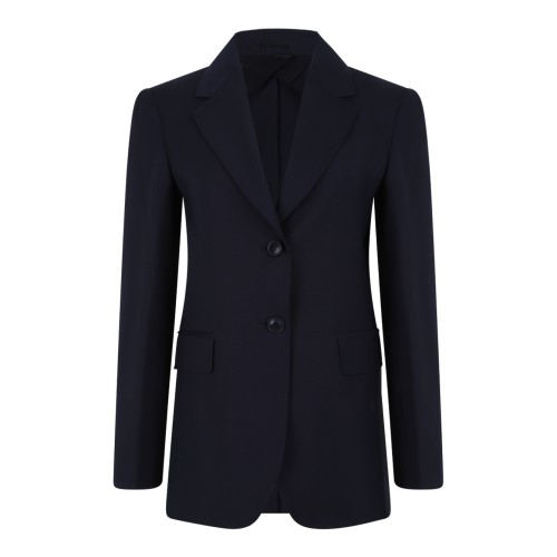 Max Mara Navy Tailored Wool Blazer.