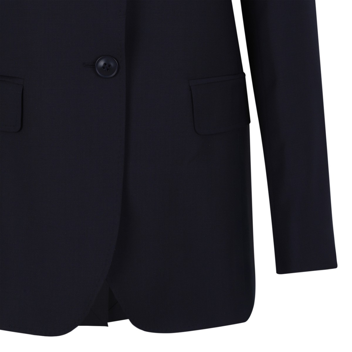 Max Mara Navy Tailored Wool Blazer.
