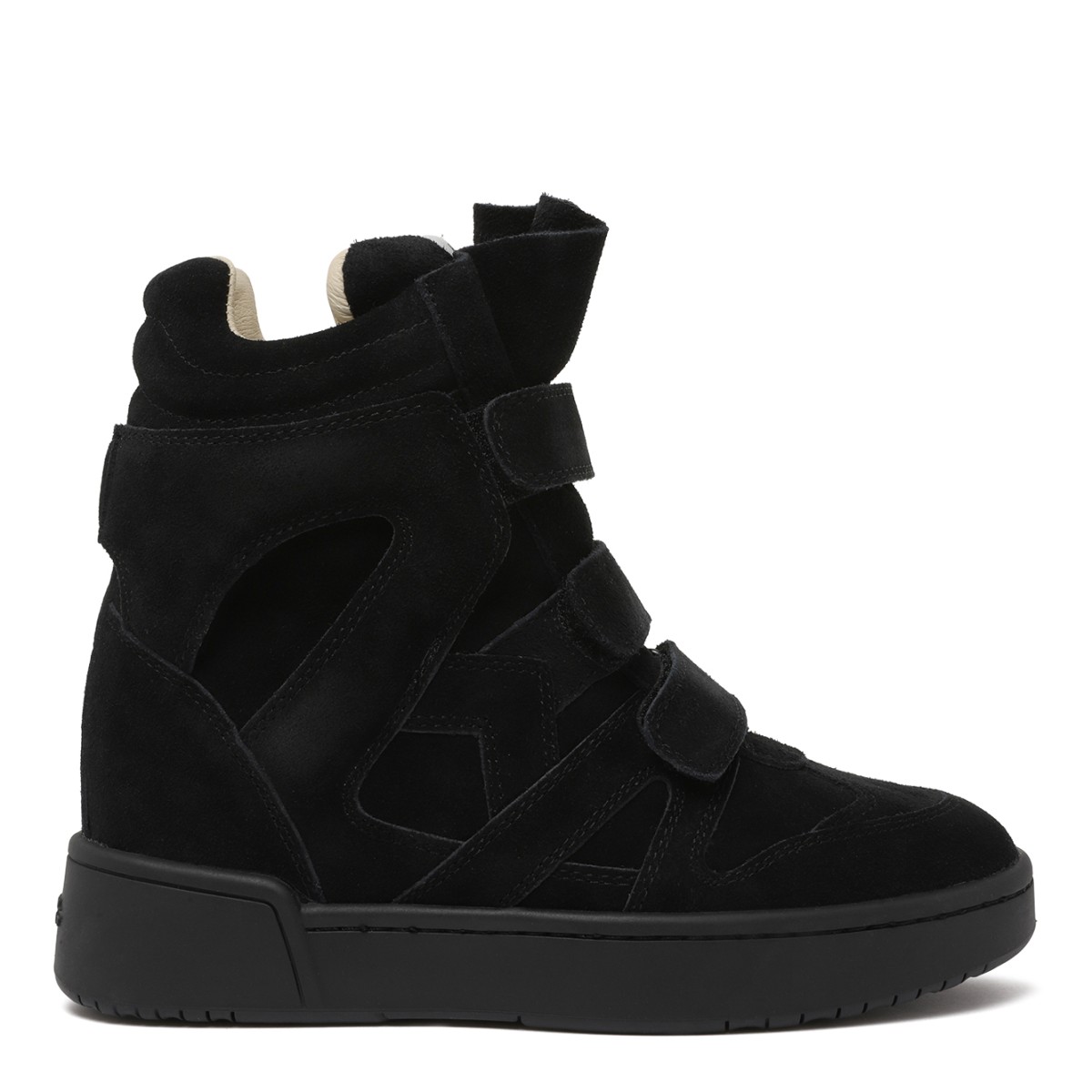 Isabel Marant Black Wedge High-Top Sneakers.
