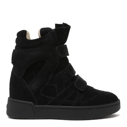 Isabel Marant Black Wedge High-Top Sneakers.