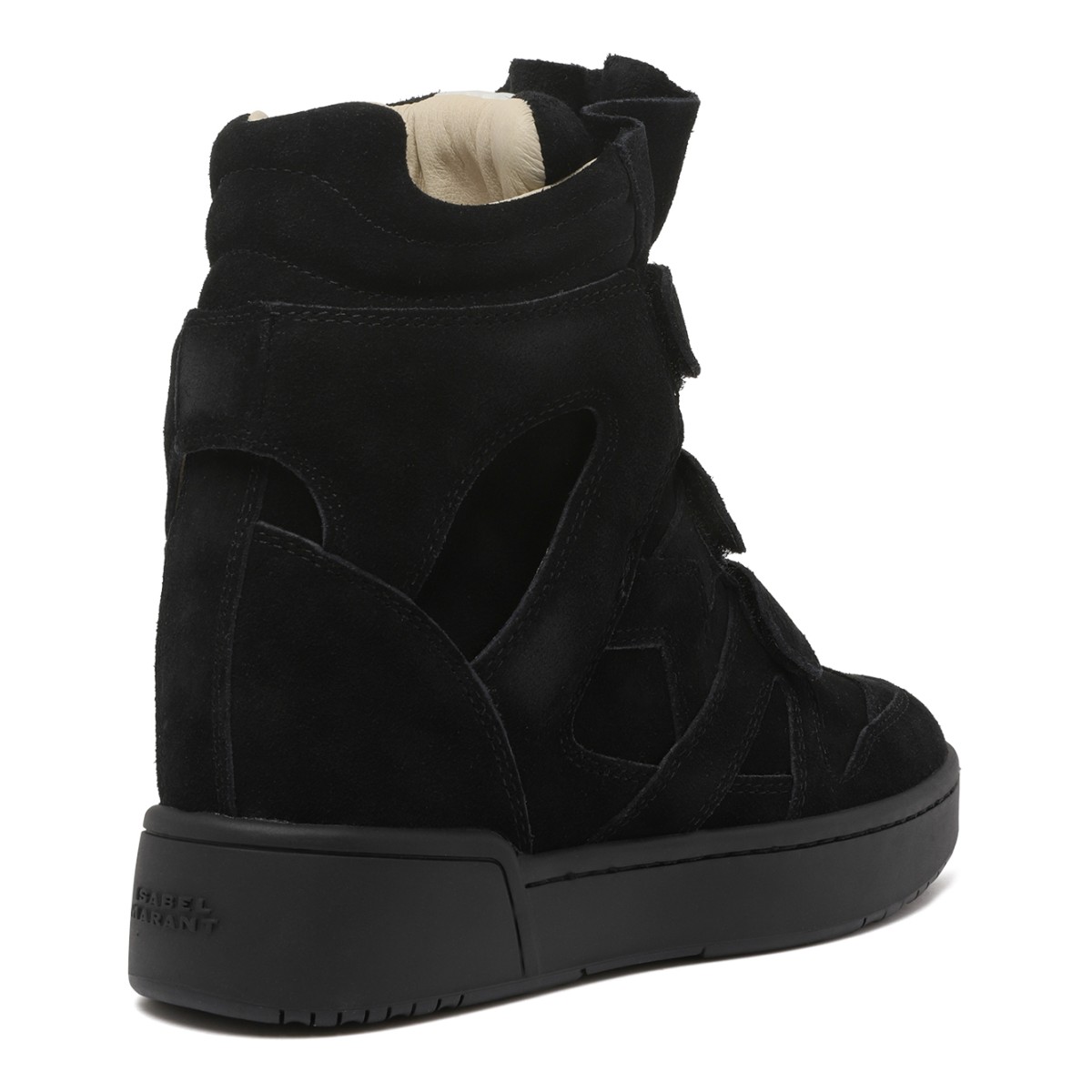 Isabel Marant Black Wedge High-Top Sneakers.