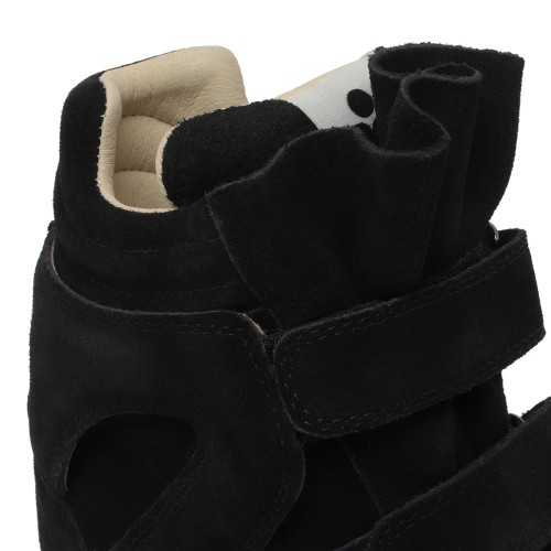 Isabel Marant Black Wedge High-Top Sneakers.