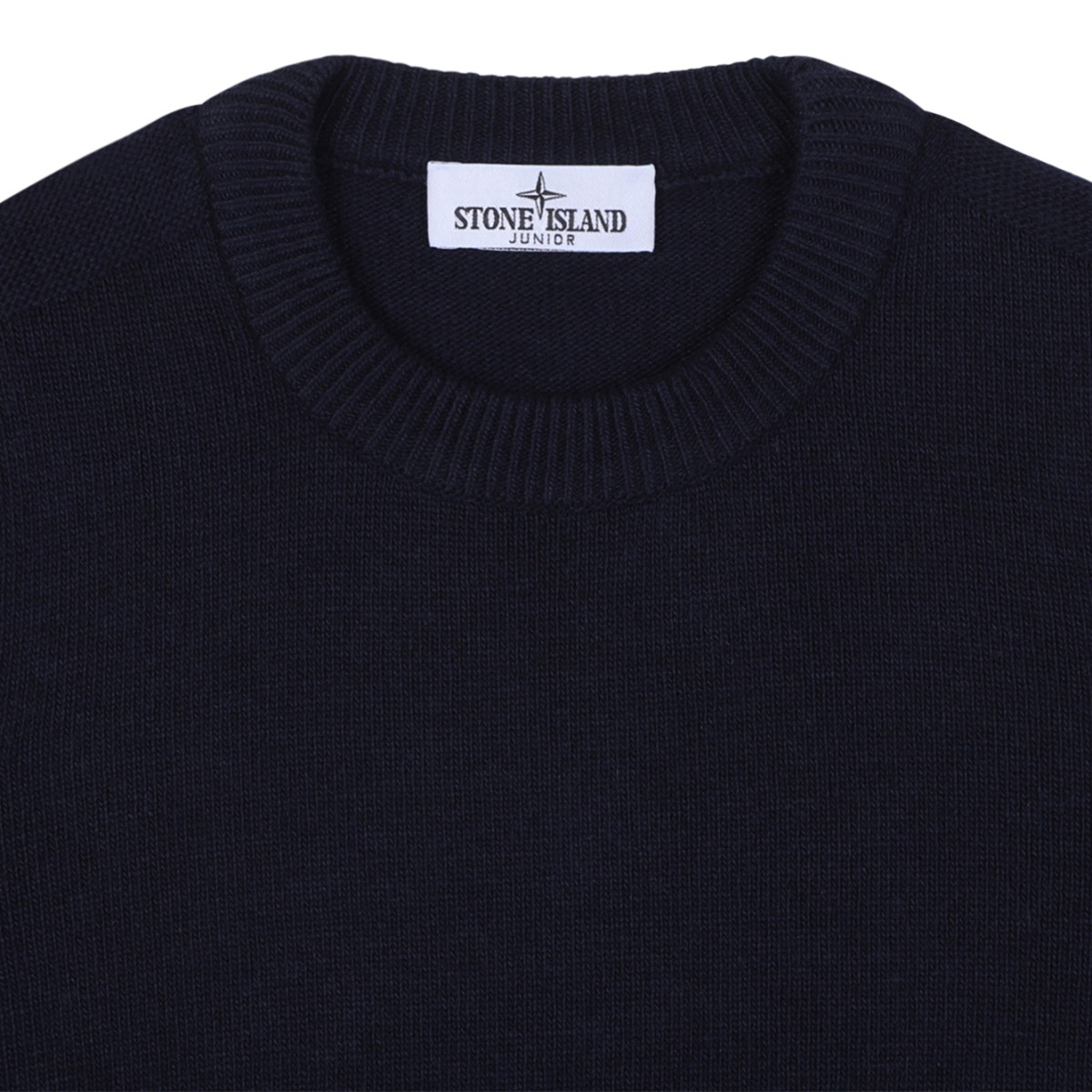 Stone Island Navy Wool Crewneck Sweater.