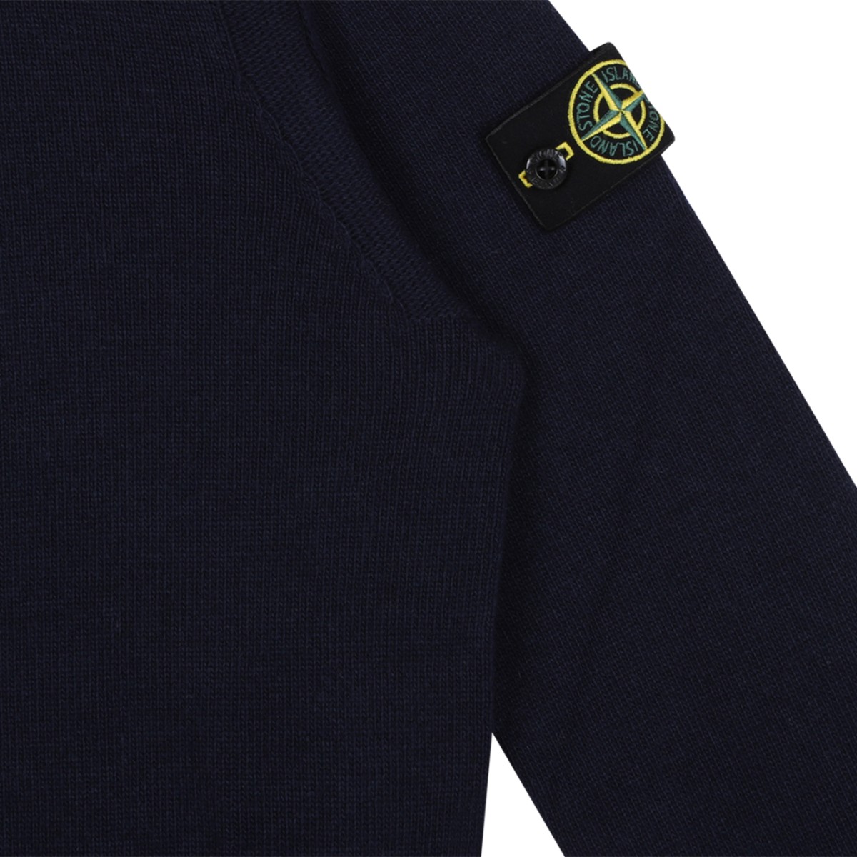 Stone Island Navy Wool Crewneck Sweater.