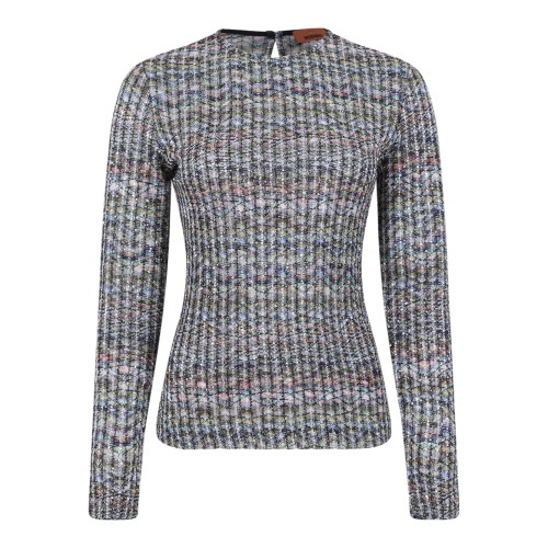 Missoni Multicolor Knit Long-Sleeve Top.