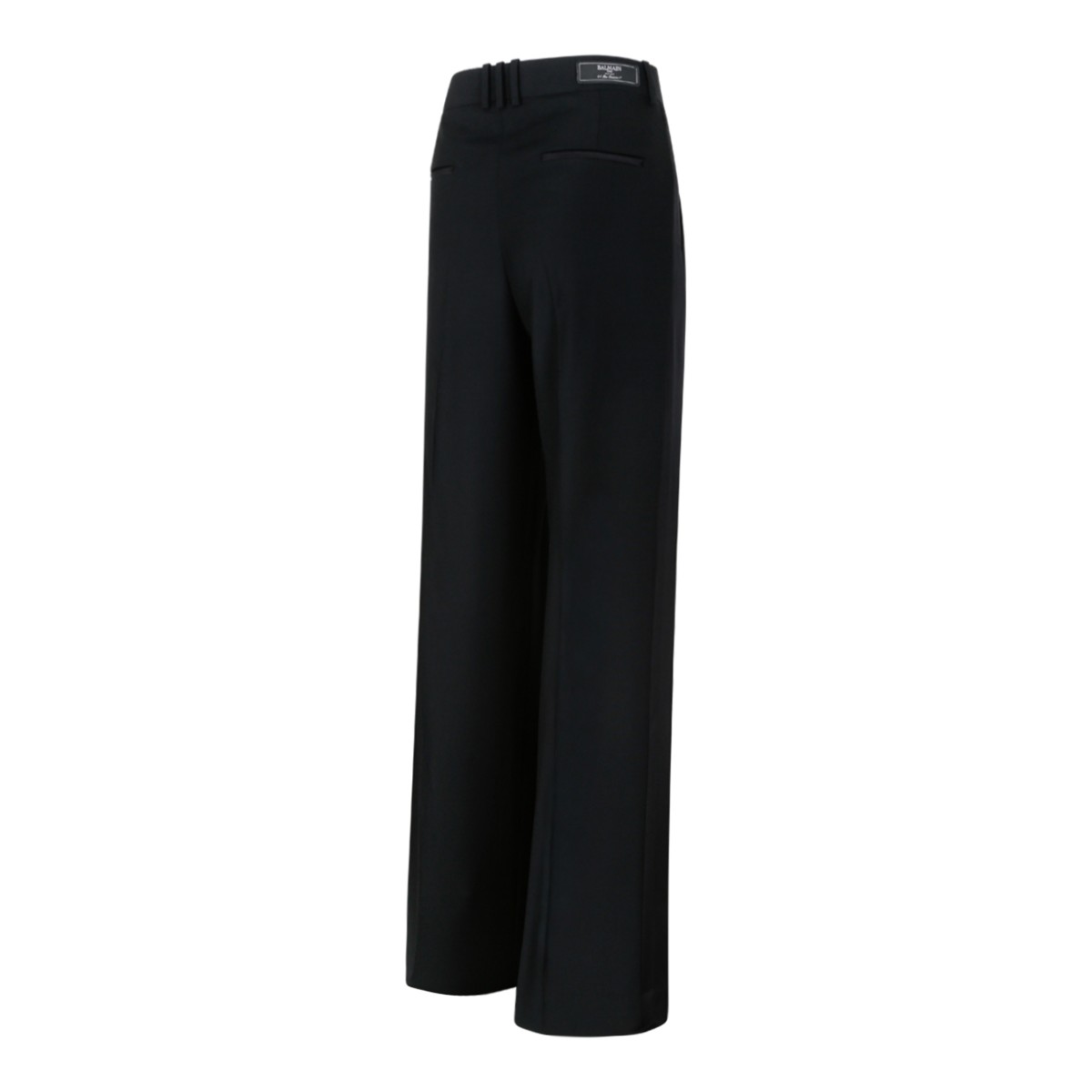 Balmain Black Tailored Wool Trousers.