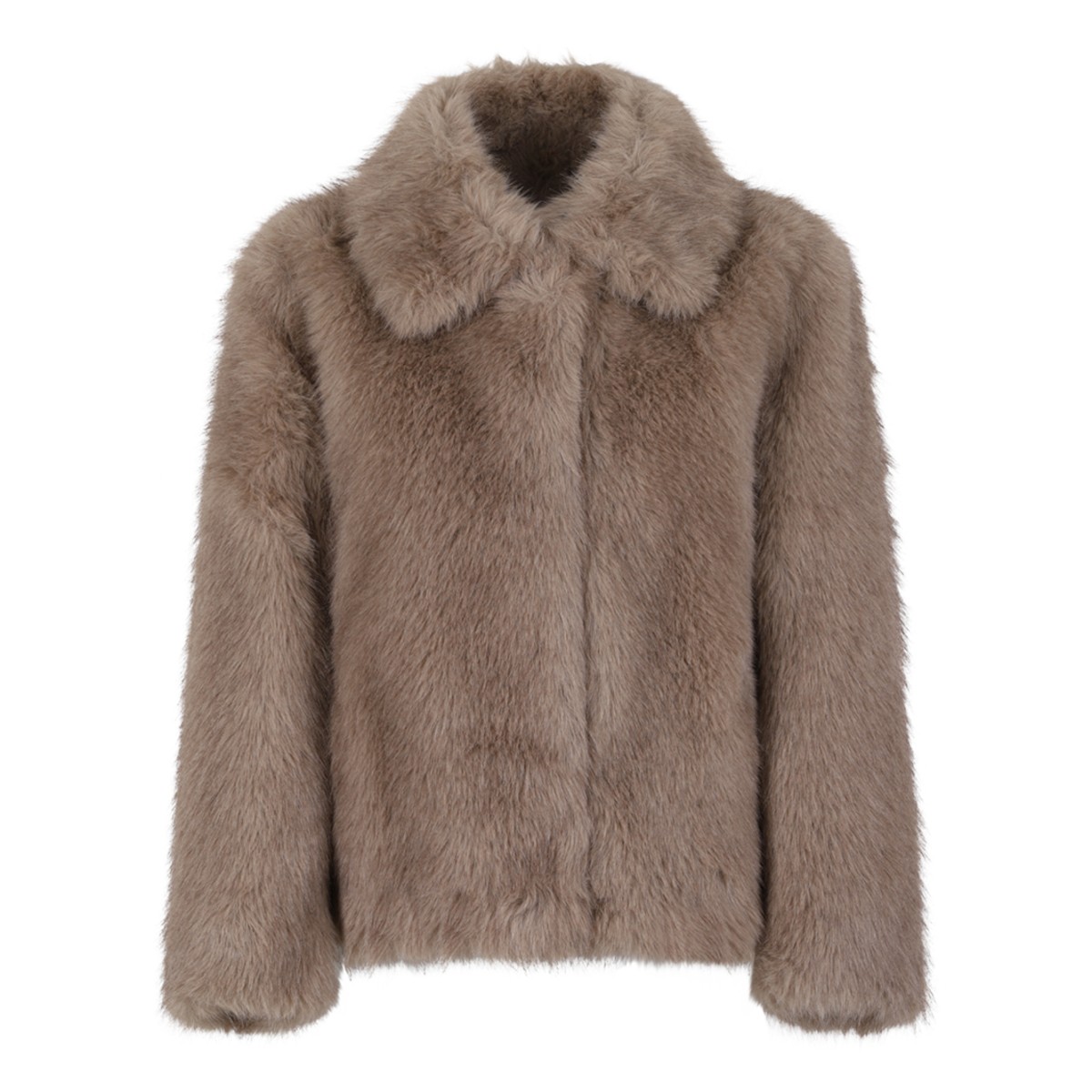 Max Mara Taupe Faux Fur Jacket.