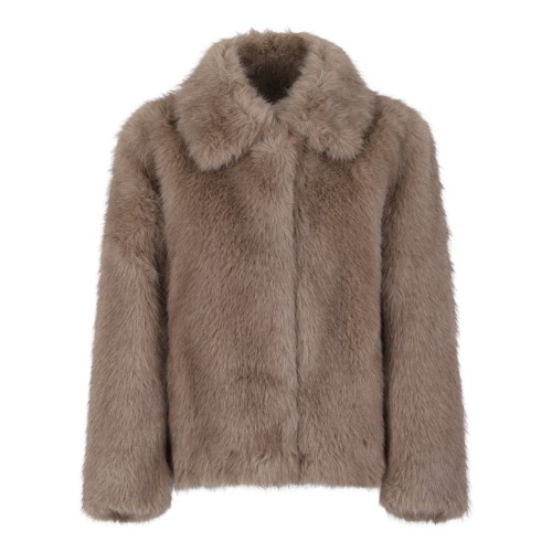 Max Mara Taupe Faux Fur Jacket.