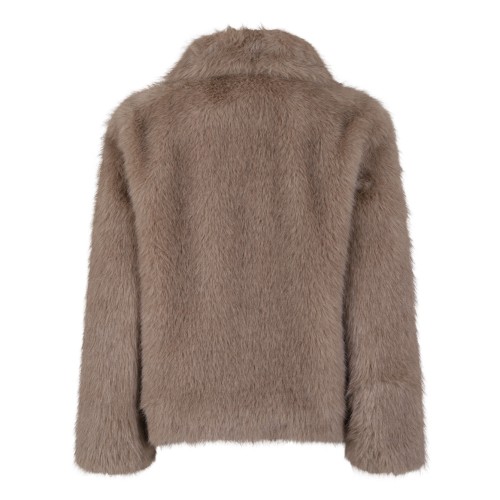 Max Mara Taupe Faux Fur Jacket.